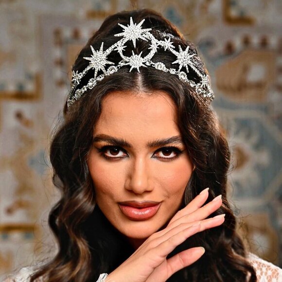 Silver Bridal Headband Alloy Rhinestone Wedding Tiara Crown Accessories main image 2